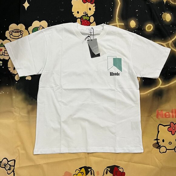 Rhude Track Logo White T Shirt - Picture 1 of 6